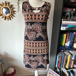 Perceptions petite Size Small Petite Black & Brown Sleeveless Dress